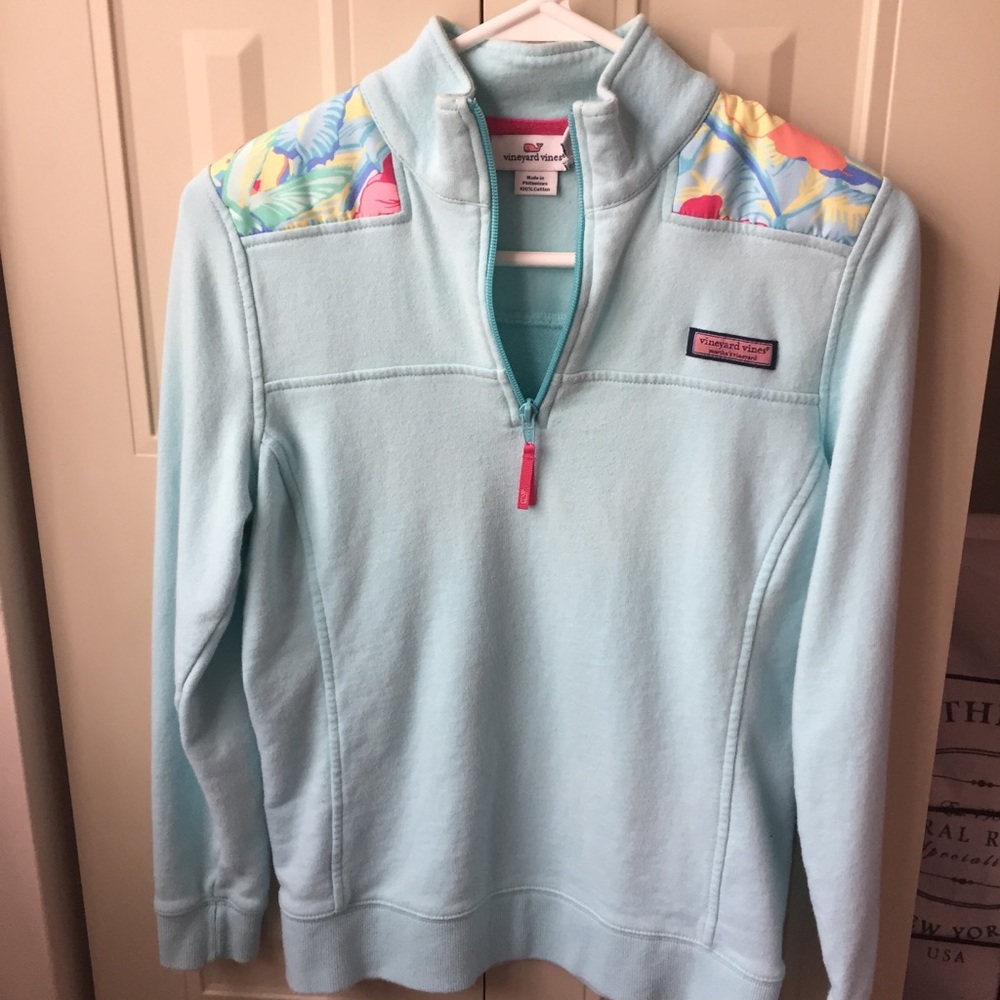 Light Blue Floral Vineyard Vines Shep Shirt